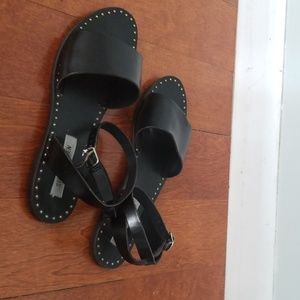 Steve Madden Black Leather Sandals